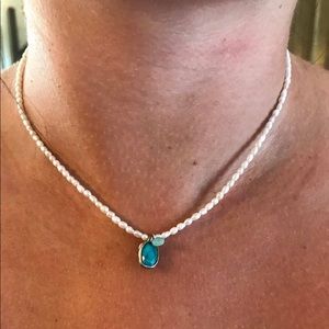 Silpada pearl and turquoise necklace
